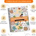 Adult Coloring Book Set,Spiral Bound Coloring Books for Adults Relaxation with 36 Colors Non-Toxic Markers, Anxiety Relief Gifts with 30 Patterns Included Mandala Animal Flowers