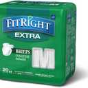 Extra OptiFit Heavy Absorbency Adult Diapers, FSA/HSA Eligible,80 Count, Waist Size 32"-44" ,M , Incontinence Briefs for Men and Women, Disposable, Moisture Wicking, Leak Protection