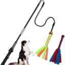 Flirt Pole for Dogs, Interactive Dog Toys Teaser Wand Play Pole with Fleece Rope Lure Chewing Toy for Small Medium Large Dogs Puppy Outdoor Exercise & Training (Orange)