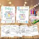 Hongpar Baby's First ABC Book Baby Shower Activity Keepsake Game,Alphabet Coloring Baby Books for Baby Shower, Baby's First Alphabet Coloring Book, Alphabet A to Z Vehicle Coloring Pages