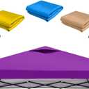 10x10 Pop Up Canopy Replacement Top Cover with Air Vent for Straight Leg Canopy Tent, Waterproof for Outdoor Garden Patio Camping Sun Shade (Purple)