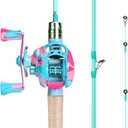 Sougayilang Baitcasting Fishing Rod Reel Combo,2 Pieces Medium Heavy Pole with Strong Smooth Reel for Freshwater (5.9Ft)