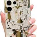 for Samsung Galaxy S25 Ultra Case 6.9" Sparkle Bling with Strap Stand Cute Pattern IMD Plating Design Silicone Shockproof Protective Glitter Cases Cover for Girls and Women - Minnie