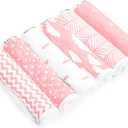 Burp Cloths for Baby Girl - Ultra Absorbent Burping Rags - Anti Shrink Unisex Burpy Clothes - Super Soft Jersey Cotton, Large 21"x10" - Thick for Newborn Cloth Diapers - 6 Pack by Baebae Goods (Pink Clouds)