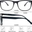 Large Reading Glasses Mens Oversized Wide Readers +1.50 Lightweight Square Magnifying Cheaters Glasses for Men W/Big Head 4 Pack