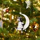 7 x Christmas Tree Decorations, Acrylic Christmas Tree Ornaments, Double-Printed Animal Hanging for Christmas Tree, Home Decor, Children's Gifts (Cow)