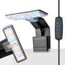 FluviRay Mini Clip-On Aquarium Light 7W USB Dimmable Fish Tank Lamp with 3 Light Modes (Full Spectrum/White/RGB), 9-Level Brightness, Compact LED Light for 1–3 Gallon Aquariums (Adapter Not Included)