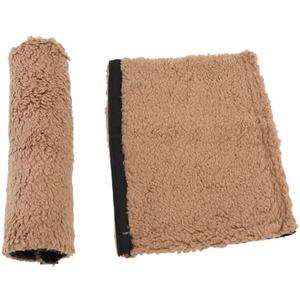 Sheepskin Fleece Armrest Cushion for Comfort Protecting Arms and Elbows in Office Chairs and More (Brown)