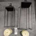 Modern Farmhouse Lanterns Decorative Indoor & Outdoor, 17" 13" Set of 2 Black Vintage Lantern with Flameless Candles, Metal Rustic Lantern Decor for Room, Porch, Mantle, Patio, Home Decor