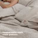 Bedsure Waffle Duvet Cover King - 100% Cotton Duvet Cover Linen Color, Space-Dyed for Enhanced Bedroom Aesthetics, PureWoven and Stylish All-Season, 3-Piece Bedding Set with Button Closure, 104"x90"