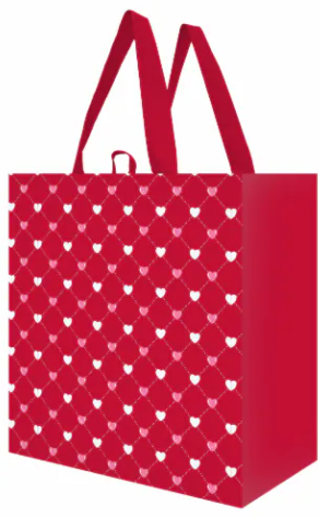 Choice Marts Red Bags With White Hearts, 100 Count