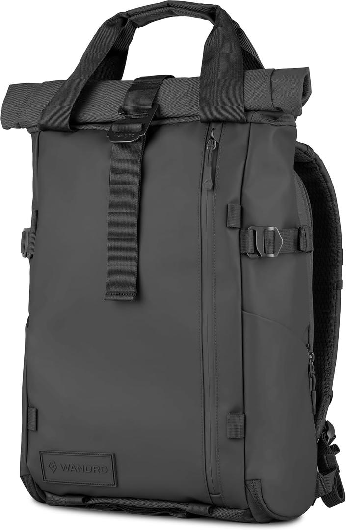 WANDRD PRVKE Rolltop 21L V4 Camera Backpack Expandable Weatherproof Travel Bag with Laptop Sleeve and Clamshell Opening