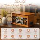 10-in-1 Record Player with Built-in Speakers Wireless Playback, CD & Cassette Player, USB Player, AM/FM Radio, 3 Speeds Turntable Vinyl Record Player Mahogany