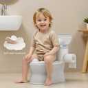 CheerTry 2-in-1 Toddler Potty Training Toilet - with Detachable Training Seat, Realistic Flushing Sound for Boys & Girls Ages 1-3 with Wipes Storage, Toilet Paper Holder
