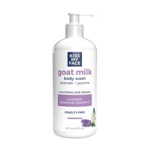 Kiss My Face Goat Milk Body Wash - Lavender & Jasmine Body Wash with Goat Milk and Argan Oil  16 Ounce Bottle (Lavender & Jasmine, Pack of 1)
