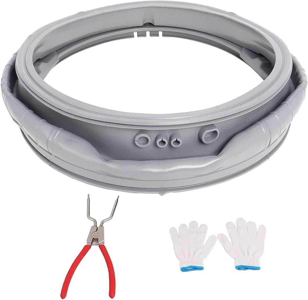 MDS47123619 Door Gasket Compatibile with LG Front-Load Washing Machines WM3270CW WM3270CW/00 WM3500CW/00 WM3670HVA/01 WM3700HVA/00, Door Boot Seal with 383EER4001A Washer Spring Expansion Removal Tool