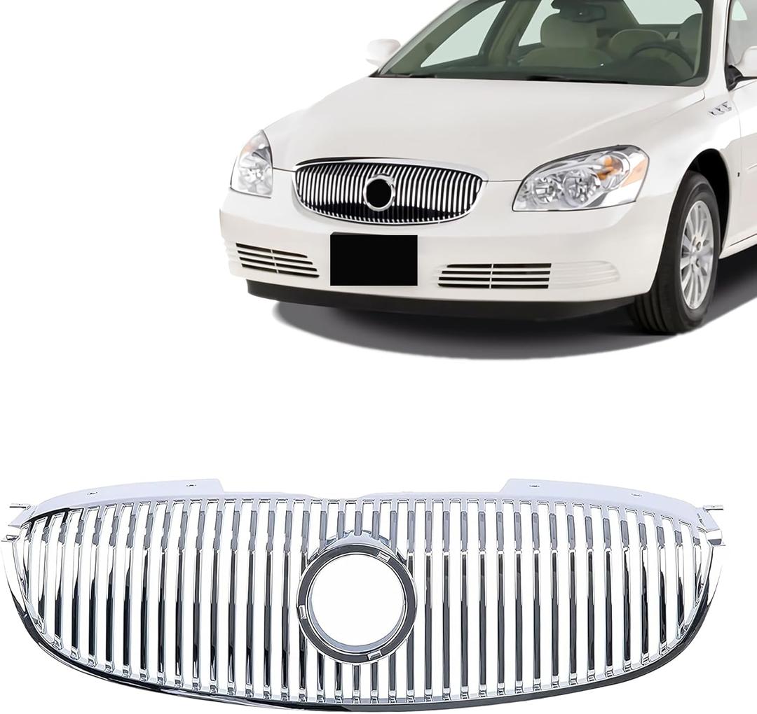 CarPartsDepot Chrome Front Grille with emblem provision Compatible for 2006-2009 BUICK Lucerne Fits CX CXL CXS Model GM1200556 25768116