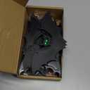 Lighted Halloween Bats, 10Pcs 3D Flying Hanging Bats with Auto-On/ Off Light Sensor, Flickering Led Glow Green Eyes Bats Decor, Spooky Halloween Outdoor Decor for Indoor, Tree, Yard, Window, Wall