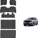 KELCSEECS Floor Mats & Cargo Liner with Seatback Mats for 2021-2024 Ford Expedition Max 8 Seats Bench Seating(Only Fit Max), All Weather Protection TPE Floor Liners Full Set Accessories Black