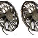 SPAL 30100435 10'' Low-Profile Radiator Puller Fan Curved Blades 12 Volt 847 cfm VA11-AP7/C-57A Cooling for Radiators, Oil Coolers, and Compact Applications - 2 Pack