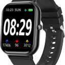Smart Watch for Men Women SmartWatch 1.83" for iPhone Samsung Android Phone Compatible, Fitness Tracker Watch with Pedometer, Heart Rate/Sleep Monitor, Blood Oxygen, IP68 Waterproof (Black)