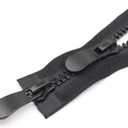 YaHoGa #8 34 Inch Two Way Separating Zipper Large Plastic Zippers for Sewing Coat Parka Down Jacket Heavy Duty Resin Zippers Bulk (Black 34")
