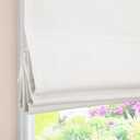 White Cordless Roman Shades, Classic Premium Blackout Roman Window Shades, Custom Washable Fabric Roman Shades for Any Room Setting (1 Piece)