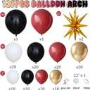 Burgundy Balloon Arch Garland Kit,Burgundy Maroon and Gold White Black Balloons Exploding Star Foil Balloons for New Year Decorations Graduation Retirement Birthday Wedding Party Supplies