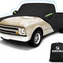 QUNSUNUS Car Cover for Chevrolet C10 C20 K10 K20 1960-1991 Standard Cab 6.5Ft Short Bed, Waterproof C10 Truck Cover with Zipper, Car Covers All Weather with Wind, Sun, UV and Dust Protection (black)