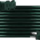 Philips 25 Ft Outdoor Extension Cord, 3 Outlet Block, Use in Garage, Shed, Office or Home, Green, SPS1037GF/27