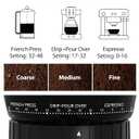 Aromaster Conical Coffee Bean Grinder, 48 Settings, Anti-Static, Sliver | Stainless Steel, 40S Adjustable Timer, Removable Burr, Brush for Easy Cleaning, for Espresso French Press Home Use, Quiet