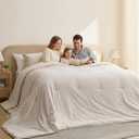 Bedsure Super King Comforter Set - Beige Soft Bedding for All Seasons, Cationic Dyed Bed Set, 3 Pieces, 1 Super King Size Comforter (120"x120") and 2 Pillow Shams (20"x36"+2")