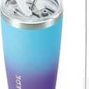 BJPKPK 20 oz Stainless Steel Vacuum Insulated Tumblers with Lids and Straw Reusable Travel Water Mug Double Wall Coffee Cup for Women and Men, Ocean Dream