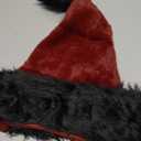 Personalized Santa Hat - Super Soft Plush Christmas Hat for Adults, Unisex Holiday Party Gift (Black-burgundy)