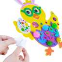 Winlyn 24 Sets Easter Decorations DIY 3D Chick Hatching from Egg Ornaments Easter Craft Kits Foam Easter Stickers Pom-poms Googly Eyes for Kids Party Favors Spring Classroom Activity Art Project