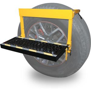 Heavy Duty Truck Tire Step,Wheel Step for Truck,SUV,RV & Pickup,Non-Slip Steel Surface,Adjustable to Fit Tire from 8”to 13”Rated up to 350 Lbs,5-Level Height Adjustment