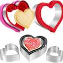 Heart Cookie Cutter Set, 8 Pieces Valentines Day Heart Cookie Cutter, Sandwich Cutter and Sealer for Kids, Heart Shaped Cookie Cutter for Sandwiches, Pastries, Fruit and Cakes