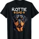 Rottie Dad Rottweiler Dog T-Shirt, Black, Extra Large 