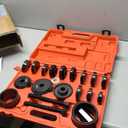 Orion Motor Tech Wheel Bearing Press Kit for Front Wheel Drive Bearing Removal & Installation, 24pc Wheel Bearing Puller Tool Set with Sliding Screws Universal Bushings Sleeves Storage Case (RED,BLACK)
