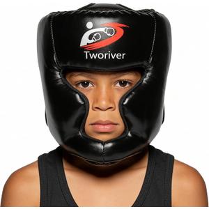 Boxing Headgear 1 Pack, Adjustable Boxing Head Gear Helmet for Adult Men & Kids, Closed-Type Safe, for MMA Sparring, Muay Thai, Kickboxing Training Gear, Strong Grip (Black)