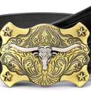 BELTROAD Western Leather Buckle Belt for Men Women Cowboy Cowgirl Country Leather Belts for Jeans Western Belts Men Christmas (Black)