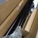 KAMANINA Double Curtain Rod for Windows 140 to 195 Inches (12-16 Feet), 1 Inch Heavy Duty Black Curtain Pole, Adjustable Double Rods with End Caps