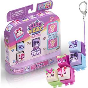 5-Pack | 5 Collectible Character Keyboard Keys Click and Clack | Create Your Own Keychain | Ages 6+