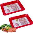 2 PCS Food Preservation Trays, Reusable Food Preserving Tray, Stackable Food Trays, Reusable Creative Fresh Tray Storage for Food Preservation