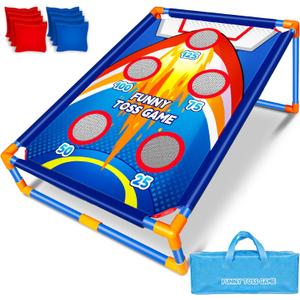 Bean Bag Toss Game for Kids,Outdoor Game for Kids,Family Party Game Birthday Christmas Outdoor Activities (Blue)