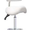 Antlu Saddle Stool Rolling Chair with Back Support,Esthetician Tattoo Dental Stool Chair,Lash Chairs for Eyelash Tech Massage Salon(White,with Backrest)