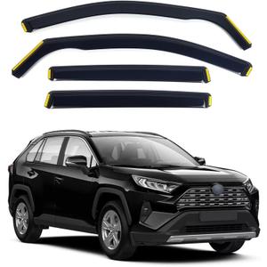 in-Channel Window Visors for Toyota RAV4 2019 2020 2021 2022 2023 2024Rain Guards Sun Shields Window Deflector Wind Vent Visors4PCS