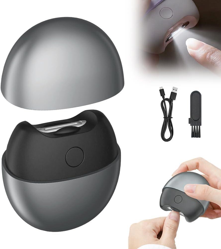 3 in 1 Automatic Electric Nail Clipper, 2026 New Electric Nail Clipper, Automatic Nail Trimmer with Light and Nail Scraps Storage, Electric Toenail Clippers for Seniors Adults (Gray)