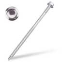 #14 x 5 (25 pcs) Hex Washer Head Self Drilling Screws, 410 Stainless Steel Metal Sheet Tek Screws, Self Tapping Point, No Pre-drilled Hole Needs