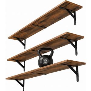 WOPITUES Long Wall Shelves 32″W x 8″D, Floating Book Shelves Max Load 65lbs